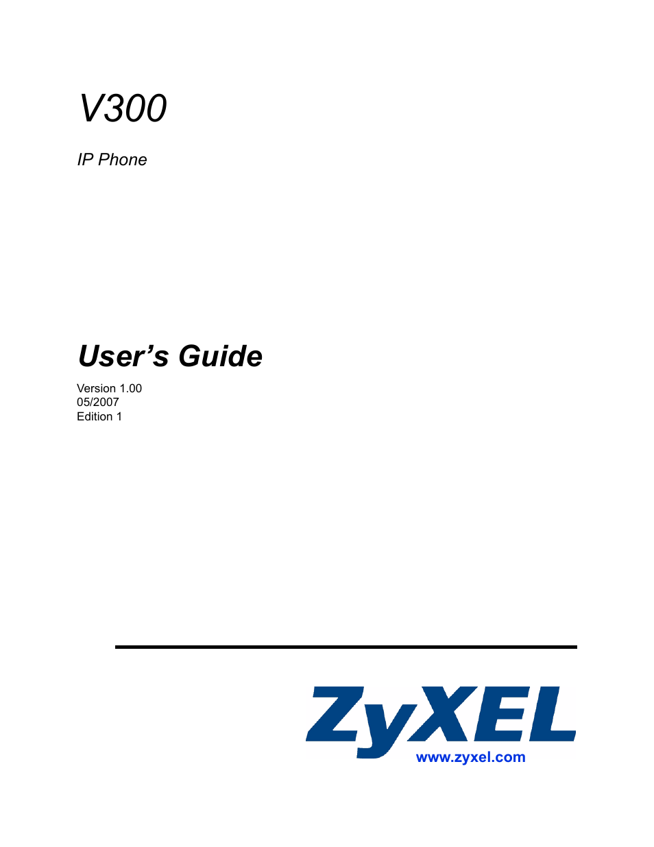 ZyXEL Communications V300 User Manual | 204 pages