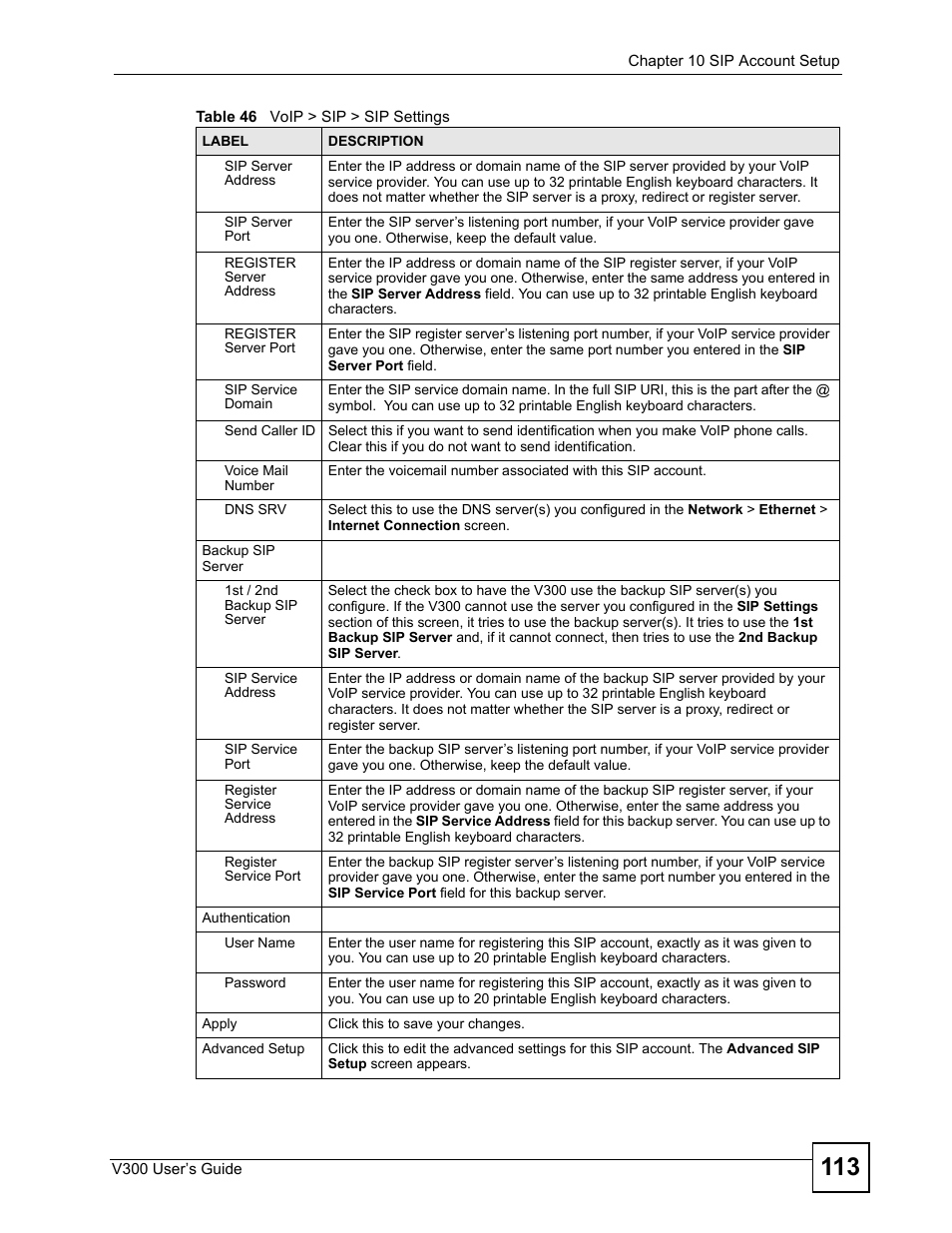 ZyXEL Communications V300 User Manual | Page 113 / 204