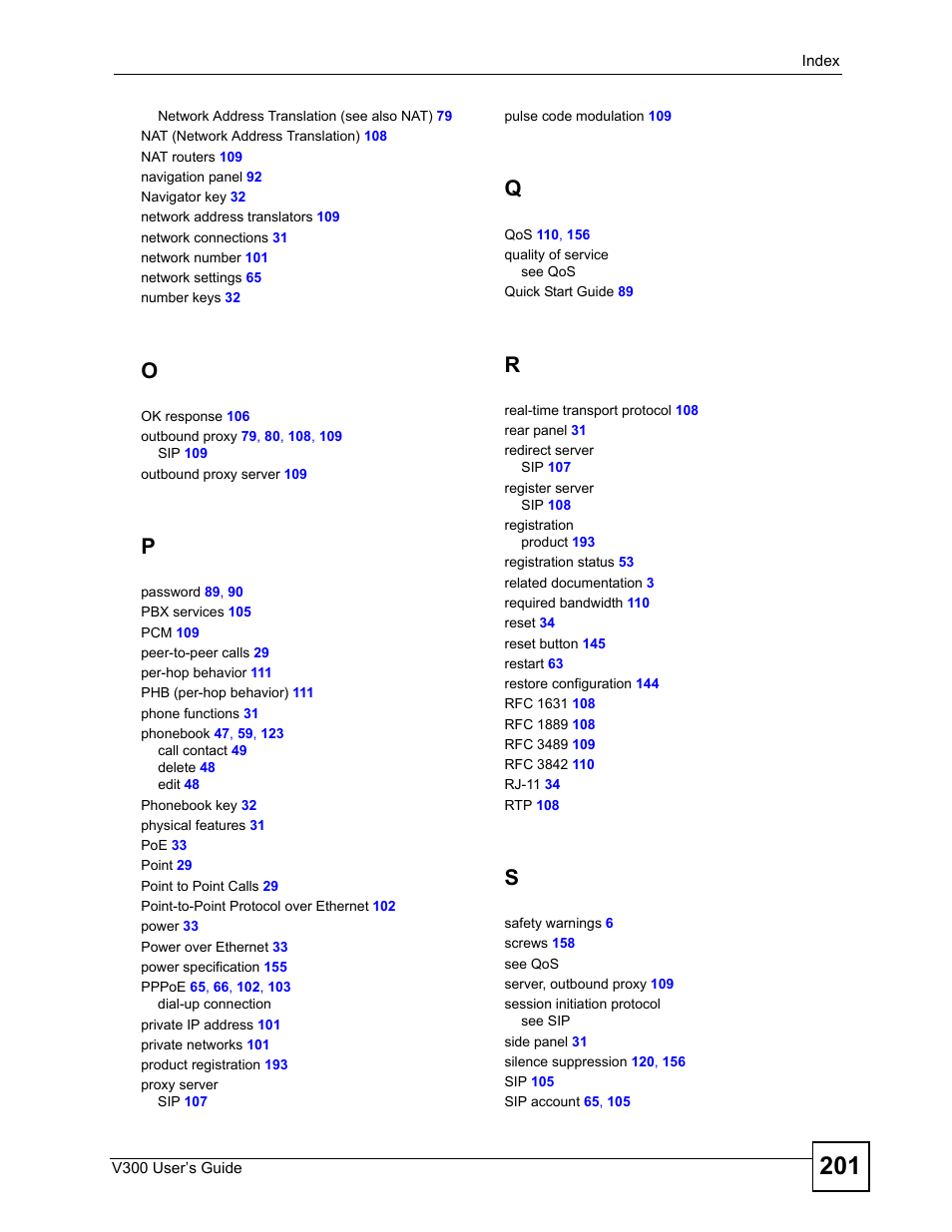 ZyXEL Communications V300 User Manual | Page 201 / 204