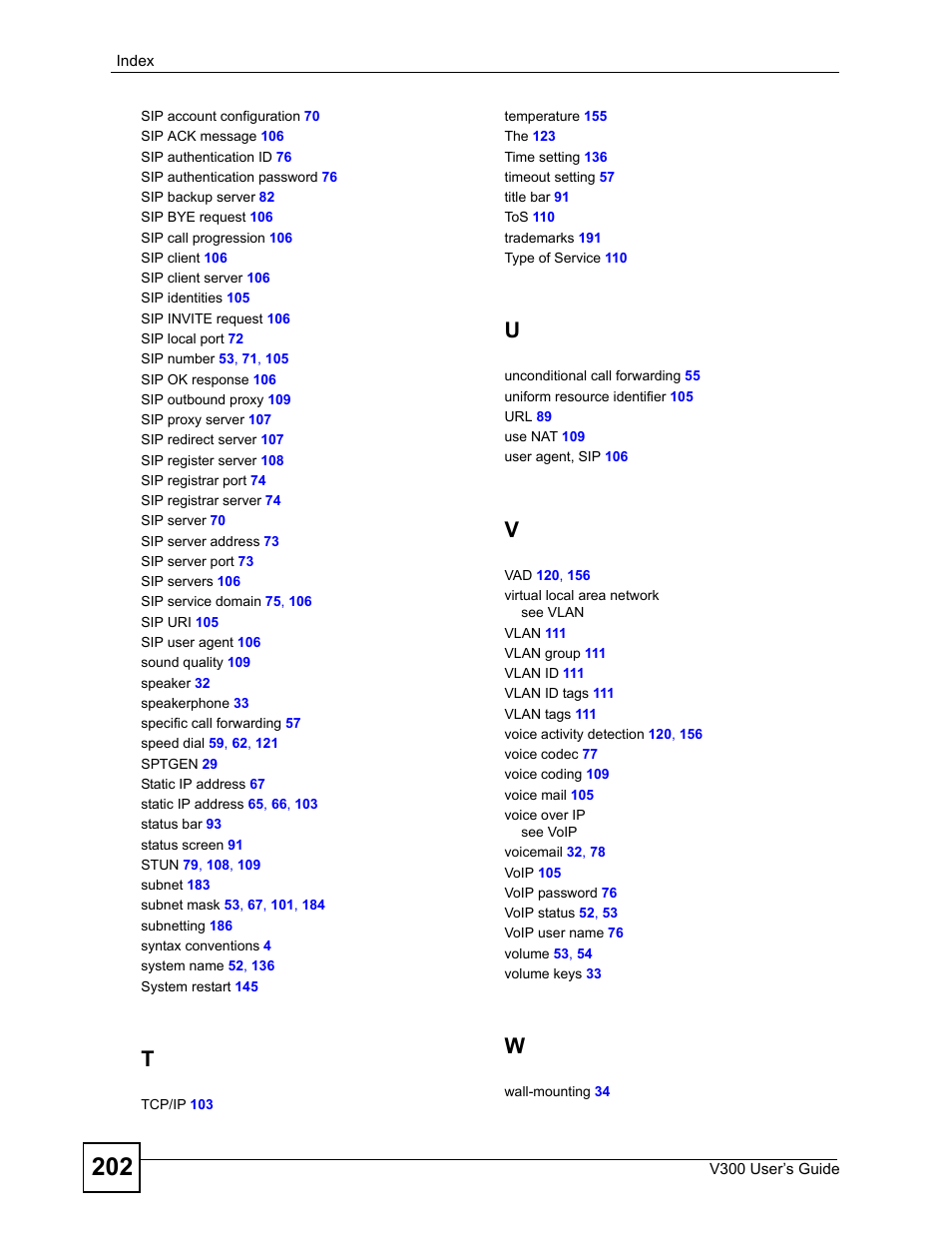 ZyXEL Communications V300 User Manual | Page 202 / 204