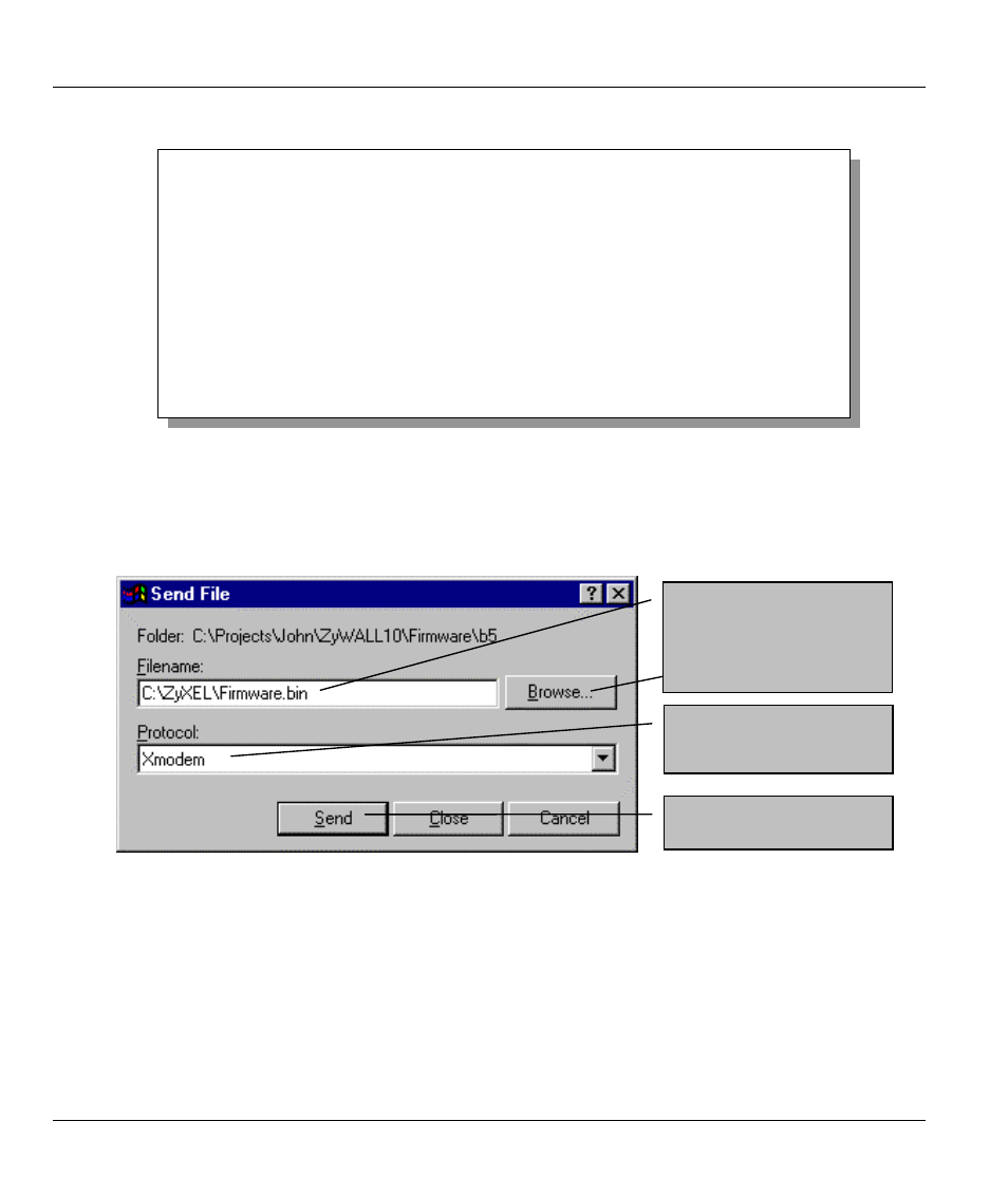 2 example: xmodem upload using hyperterminal, 3 uploading router configuration file | ZyXEL Communications ZYWALL10 User Manual | Page 137 / 267