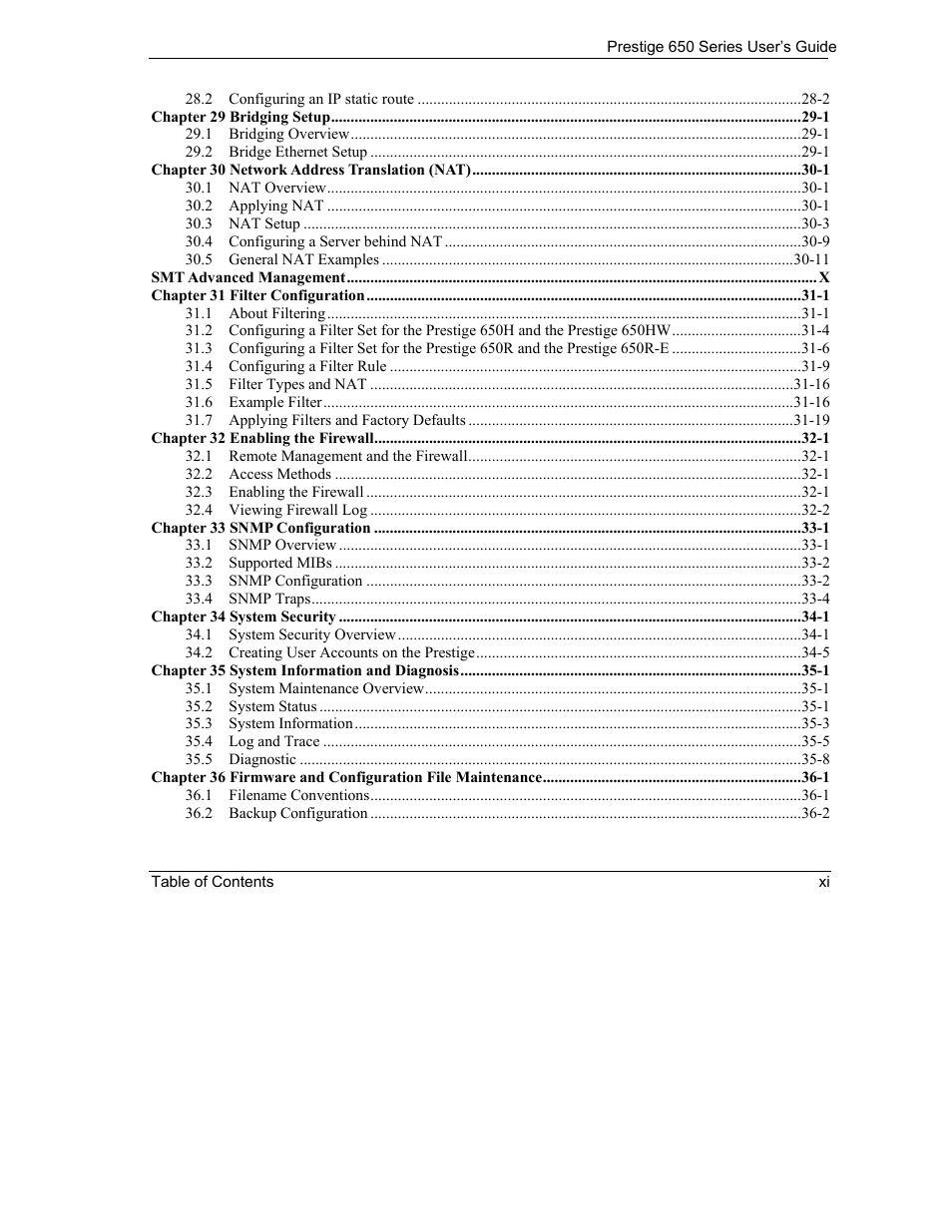 ZyXEL Communications 650 Series User Manual | Page 11 / 513