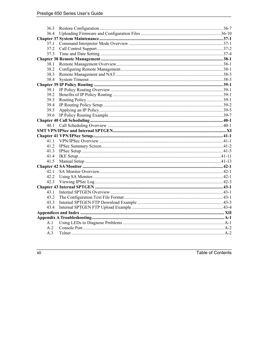 ZyXEL Communications 650 Series User Manual | Page 12 / 513