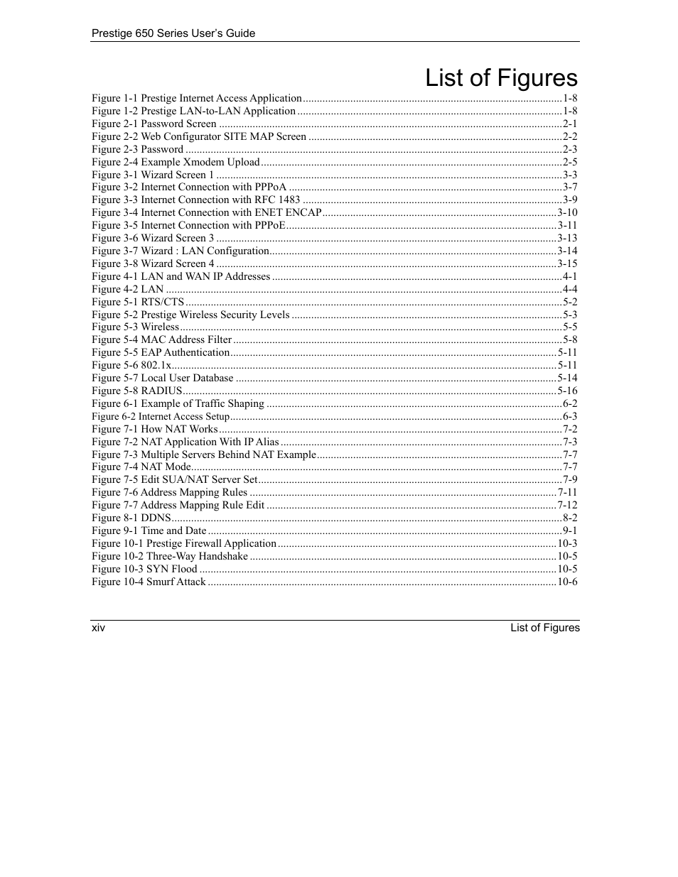List of figures | ZyXEL Communications 650 Series User Manual | Page 14 / 513