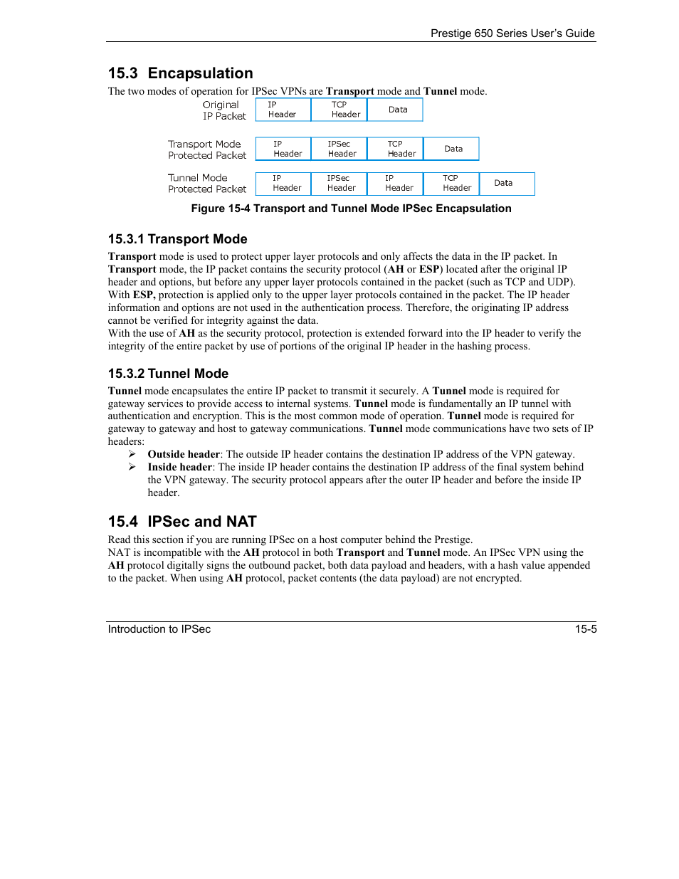 Encapsulation, Ipsec and nat, 3 encapsulation | 4 ipsec and nat | ZyXEL Communications 650 Series User Manual | Page 171 / 513