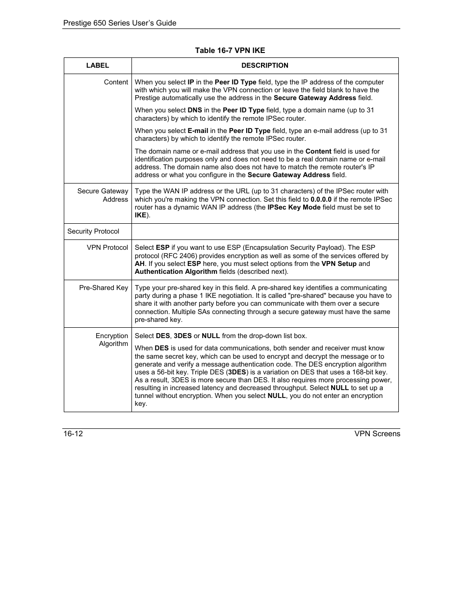 ZyXEL Communications 650 Series User Manual | Page 184 / 513