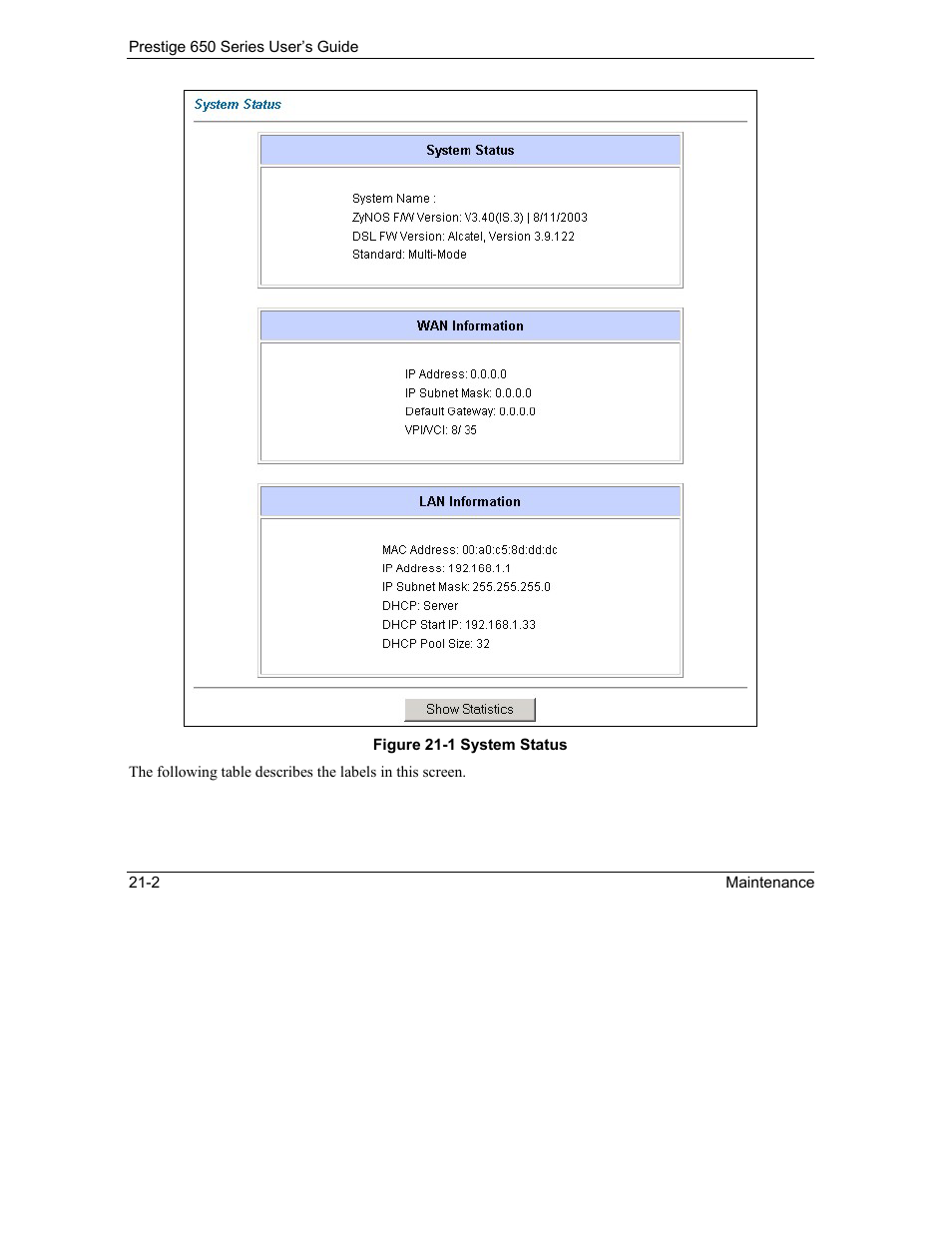 ZyXEL Communications 650 Series User Manual | Page 248 / 513