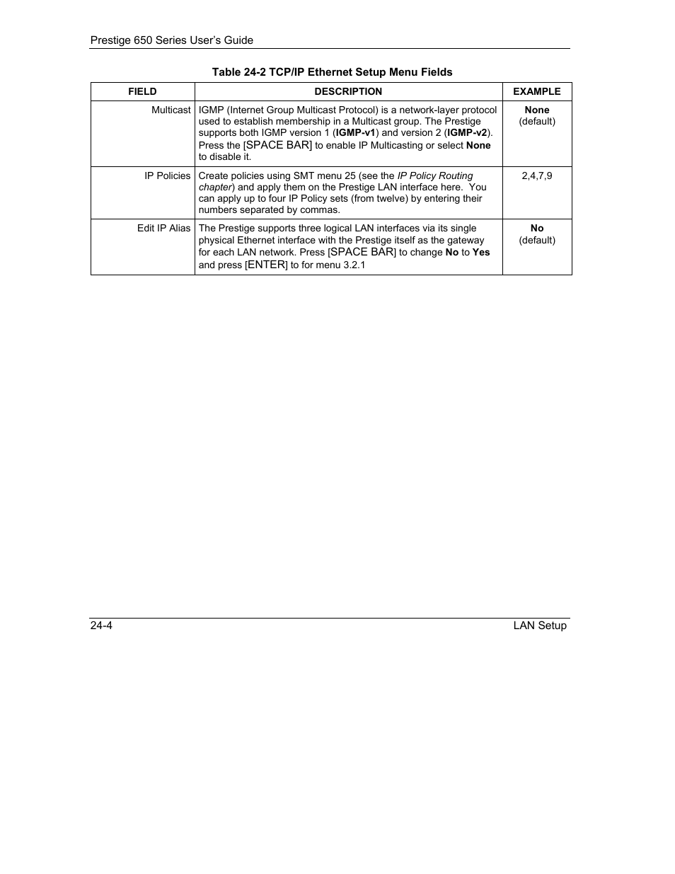 ZyXEL Communications 650 Series User Manual | Page 280 / 513