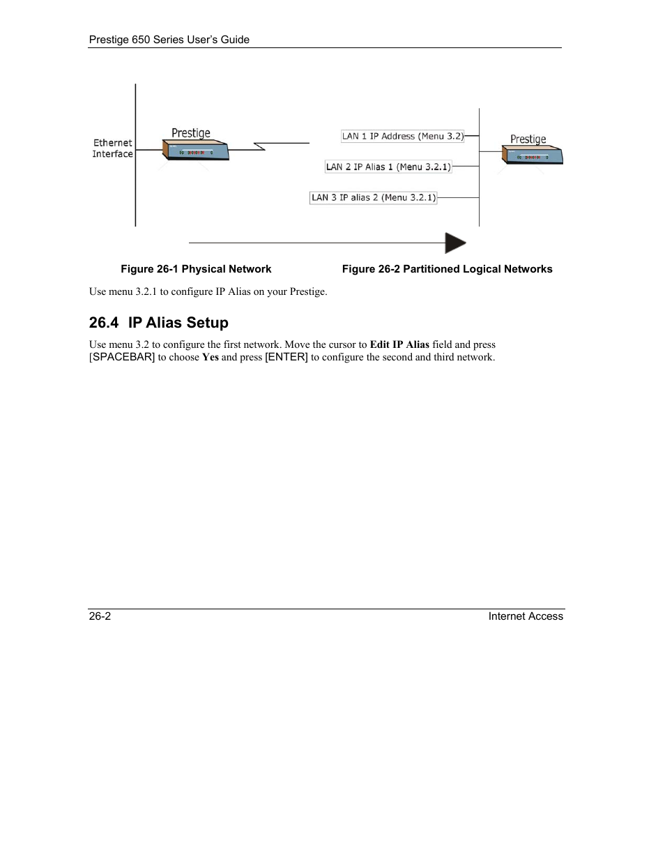 Ip alias setup, 4 ip alias setup | ZyXEL Communications 650 Series User Manual | Page 286 / 513