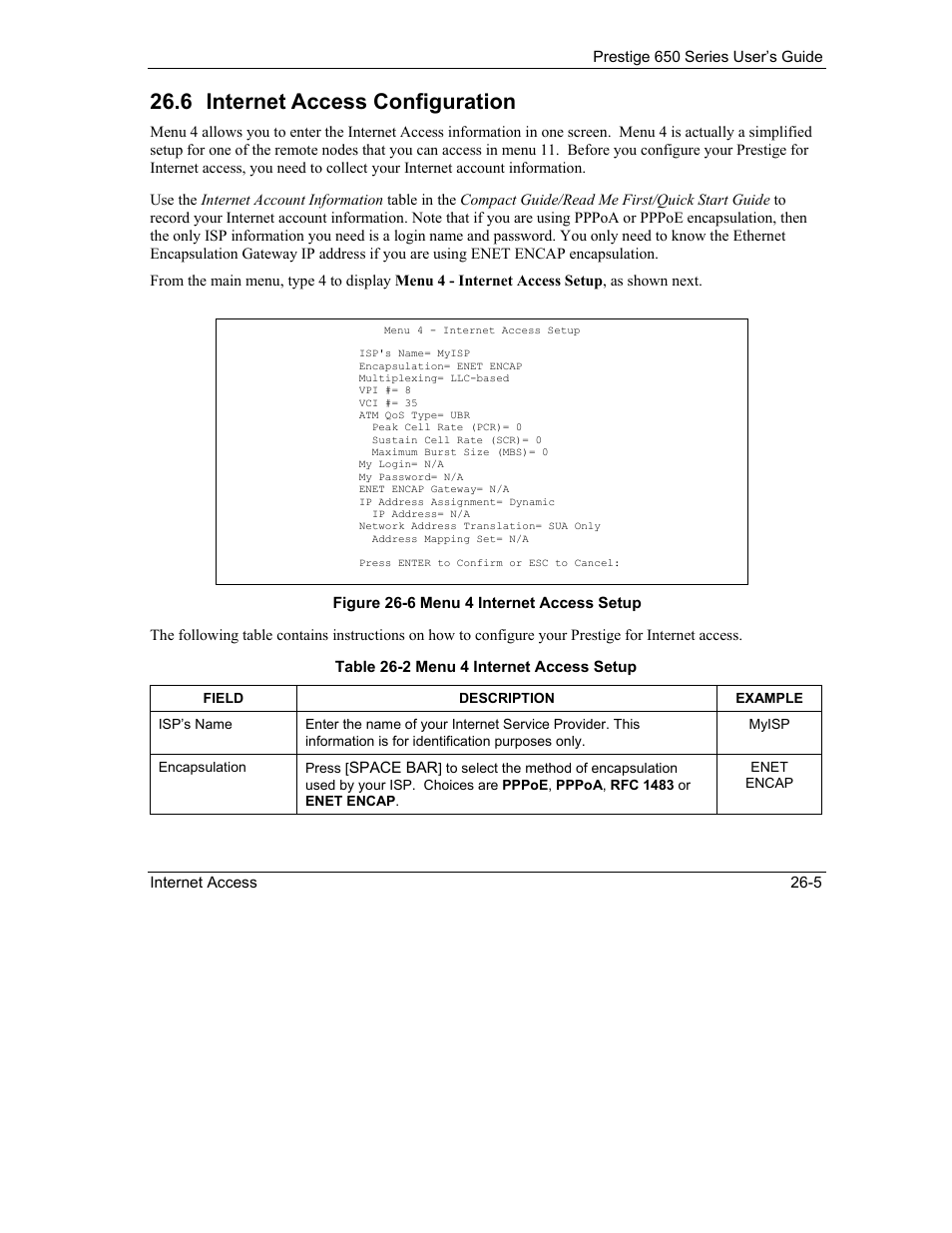 Internet access configuration, 6 internet access configuration | ZyXEL Communications 650 Series User Manual | Page 289 / 513