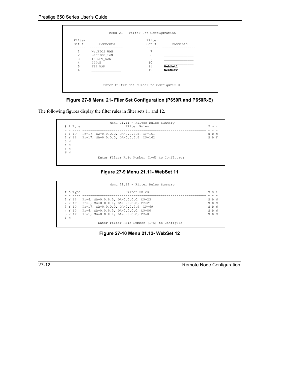 ZyXEL Communications 650 Series User Manual | Page 304 / 513