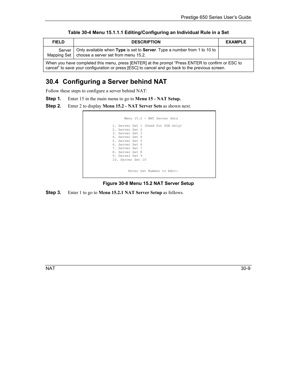 Configuring a server behind nat, 4 configuring a server behind nat | ZyXEL Communications 650 Series User Manual | Page 327 / 513