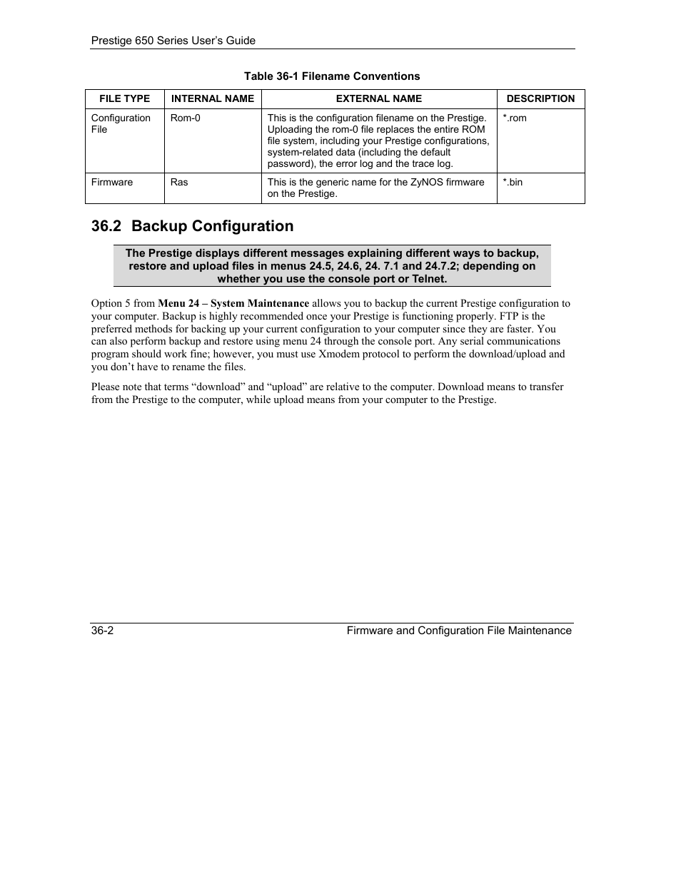 Backup configuration, 2 backup configuration | ZyXEL Communications 650 Series User Manual | Page 386 / 513