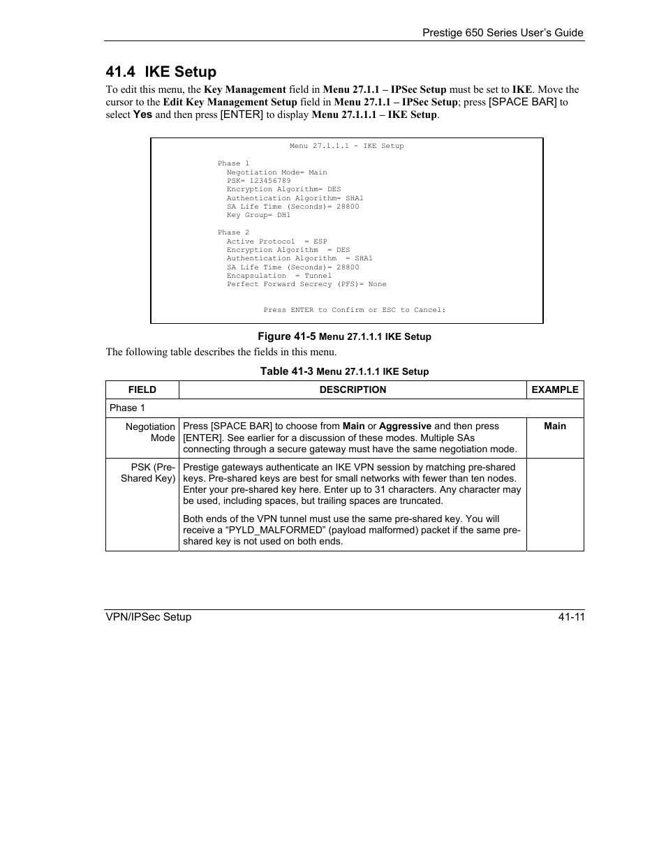 Ike setup, 4 ike setup | ZyXEL Communications 650 Series User Manual | Page 437 / 513