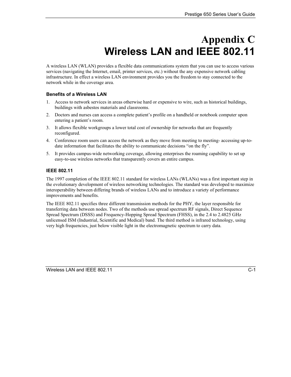 Wireless lan and ieee 802.11 | ZyXEL Communications 650 Series User Manual | Page 469 / 513