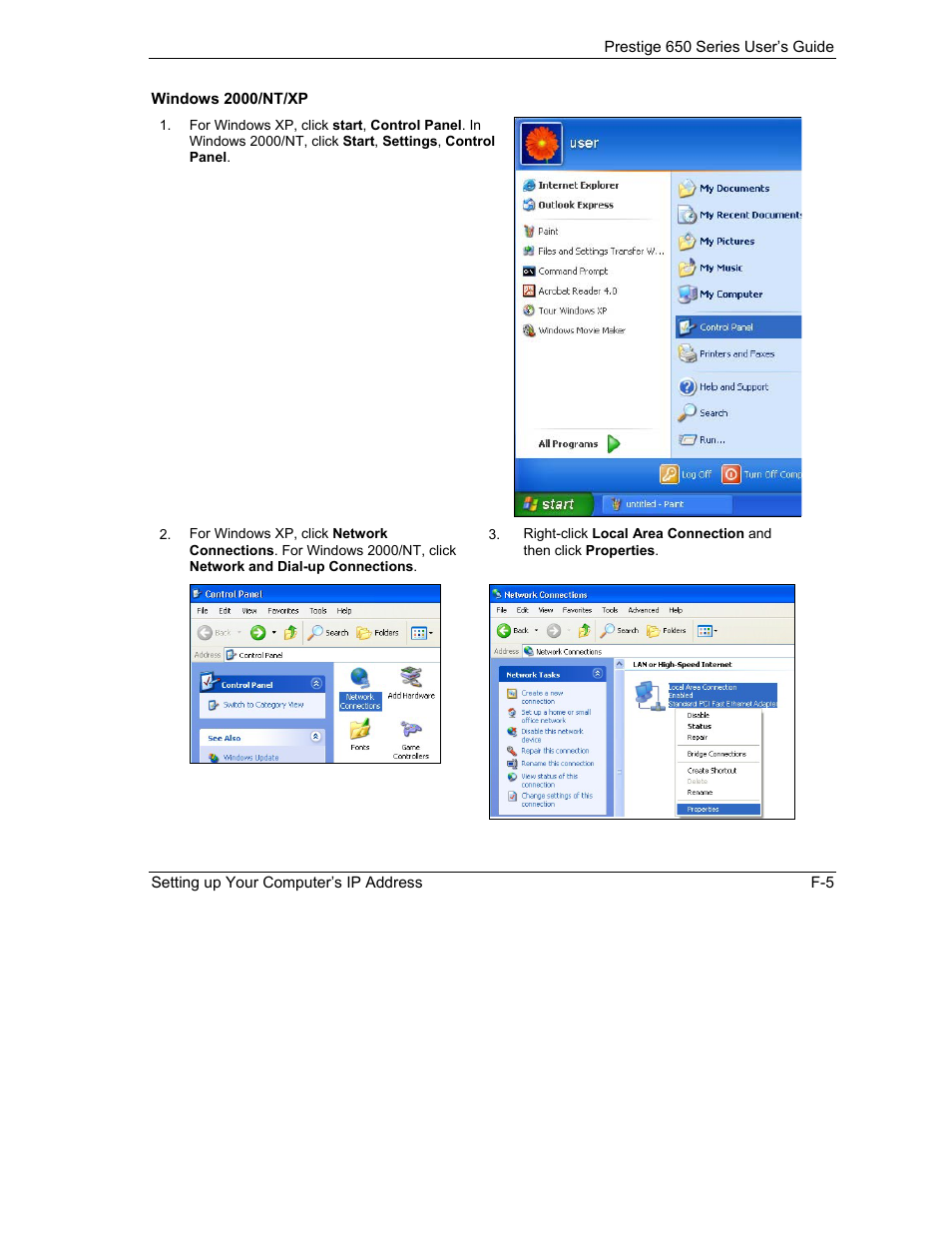 Windows 2000/nt/xp | ZyXEL Communications 650 Series User Manual | Page 481 / 513