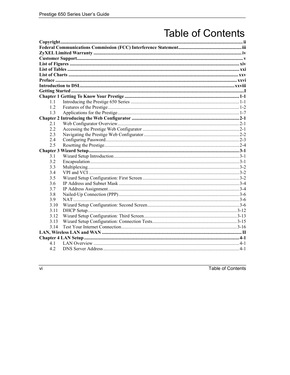 ZyXEL Communications 650 Series User Manual | Page 6 / 513