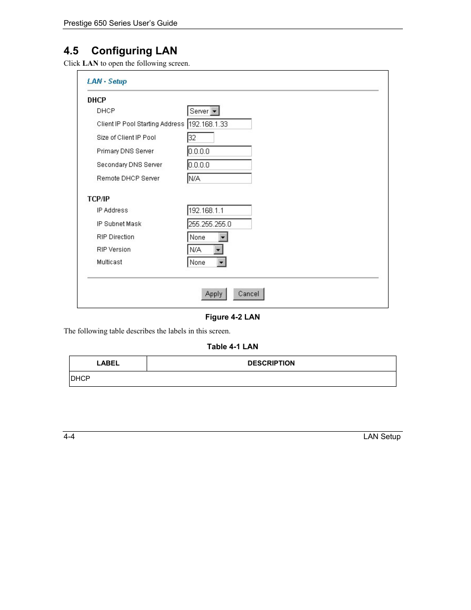 Configuring lan, 5 configuring lan | ZyXEL Communications 650 Series User Manual | Page 66 / 513