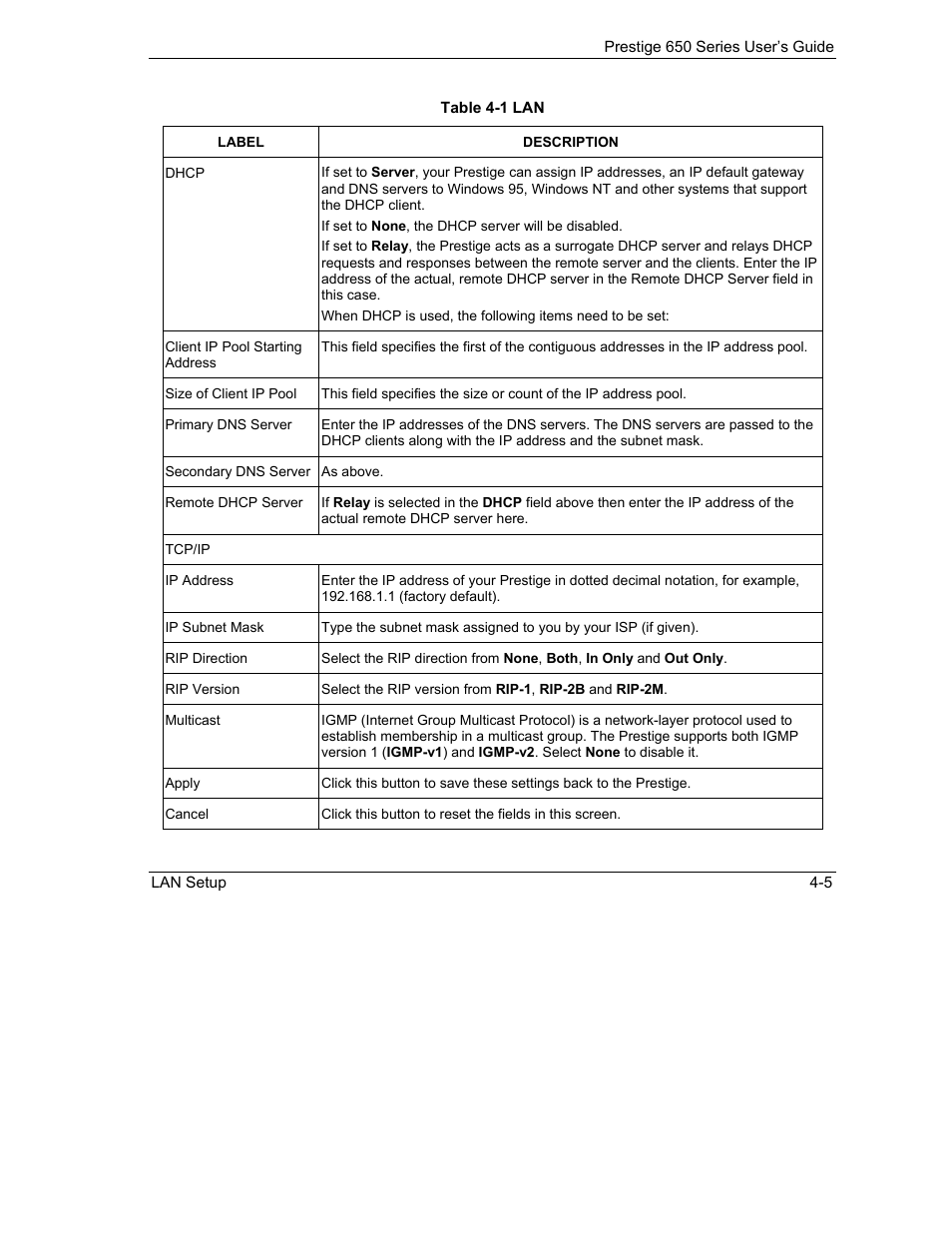 ZyXEL Communications 650 Series User Manual | Page 67 / 513