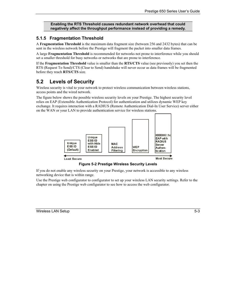 Levels of security, 2 levels of security | ZyXEL Communications 650 Series User Manual | Page 71 / 513