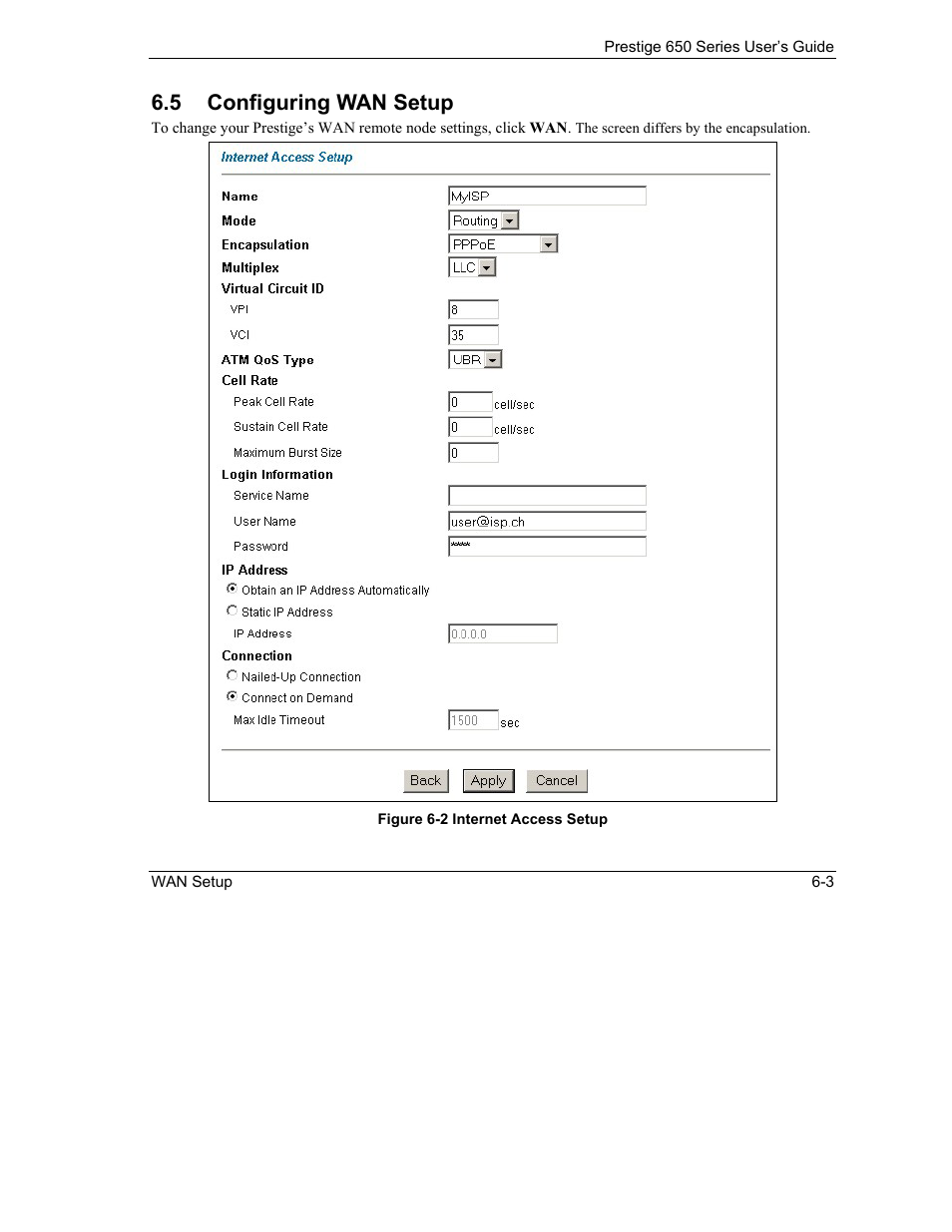Configuring wan setup, 5 configuring wan setup | ZyXEL Communications 650 Series User Manual | Page 89 / 513