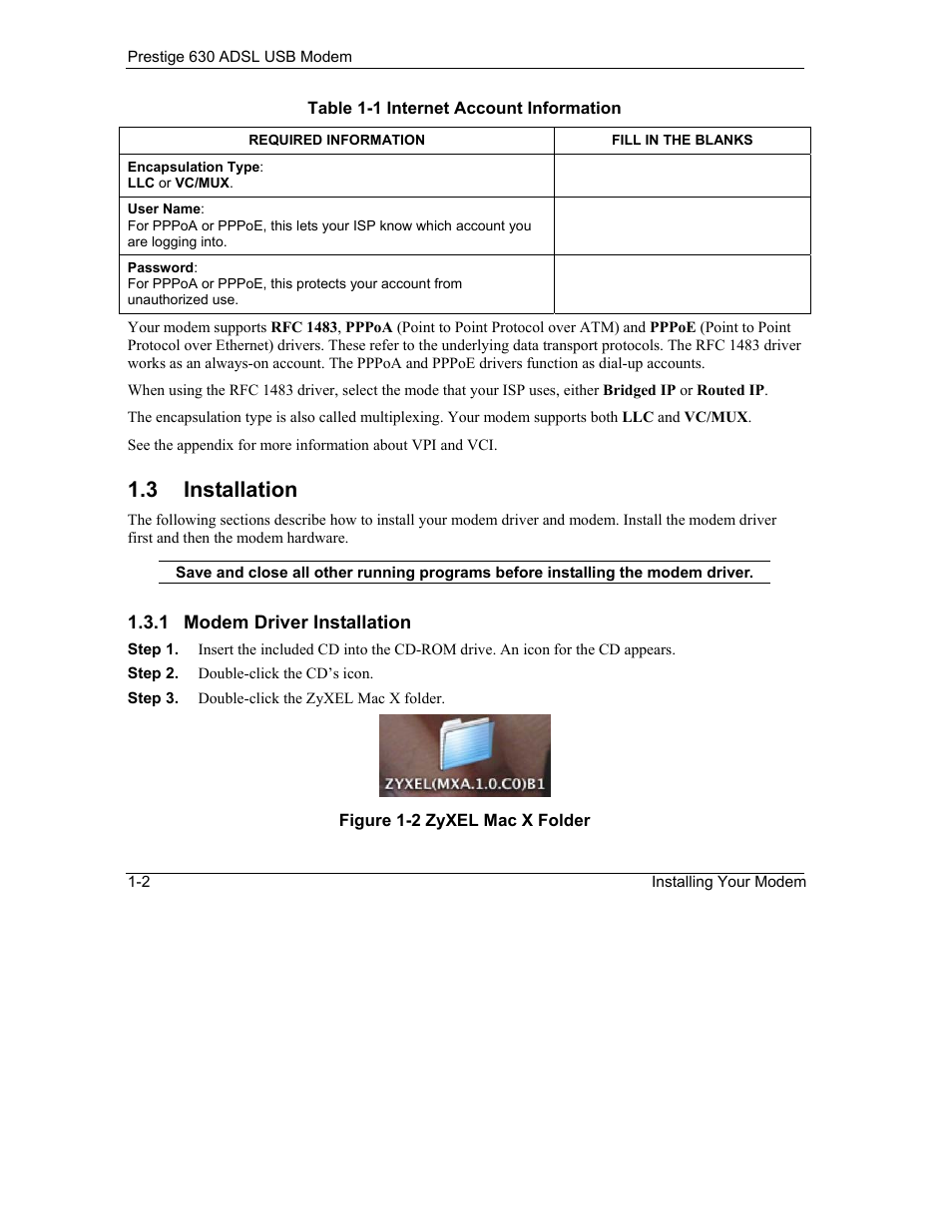 Installation, 3 installation | ZyXEL Communications Prestige 630 User Manual | Page 14 / 48