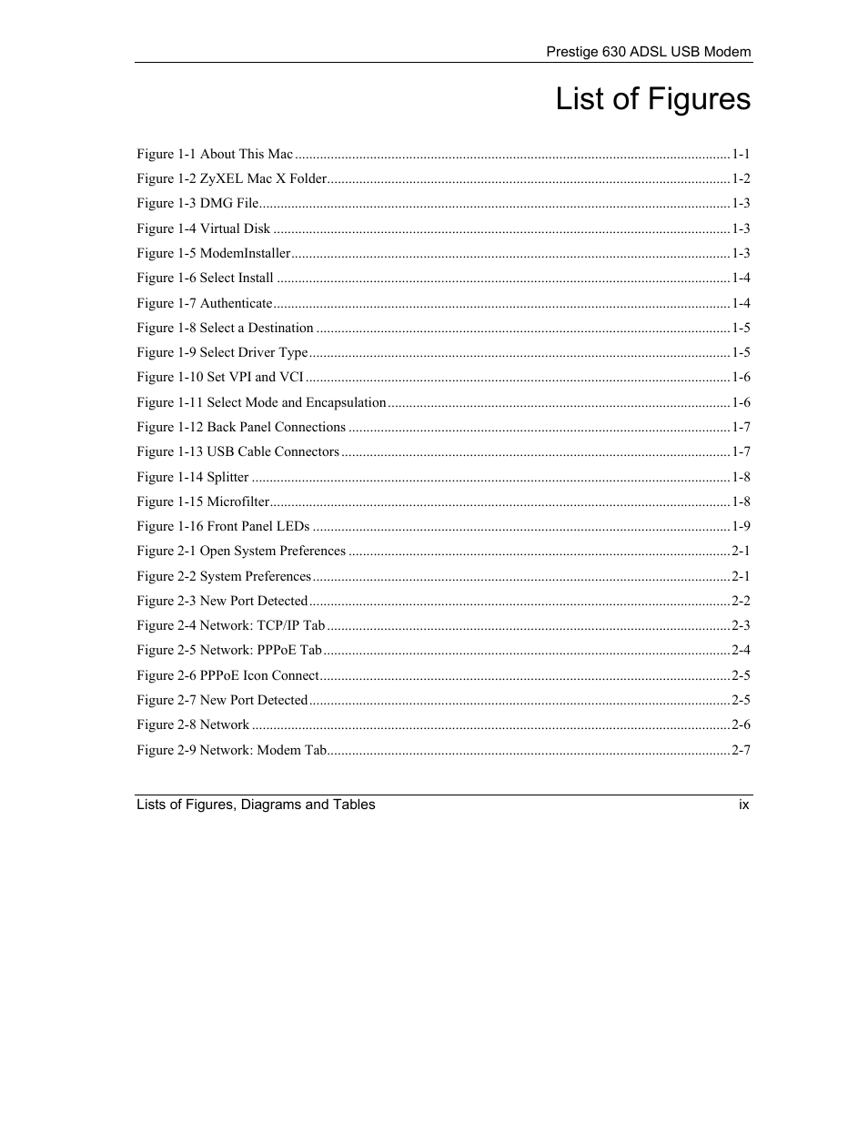 List of figures | ZyXEL Communications Prestige 630 User Manual | Page 9 / 48