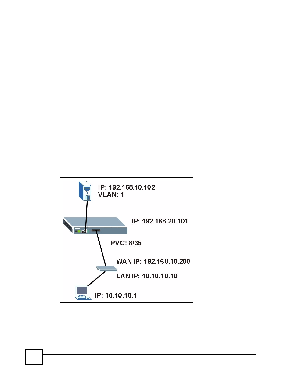 1 2684 routed mode example, Figure 269 2684 routed mode example | ZyXEL Communications IES-612-51A User Manual | Page 384 / 444