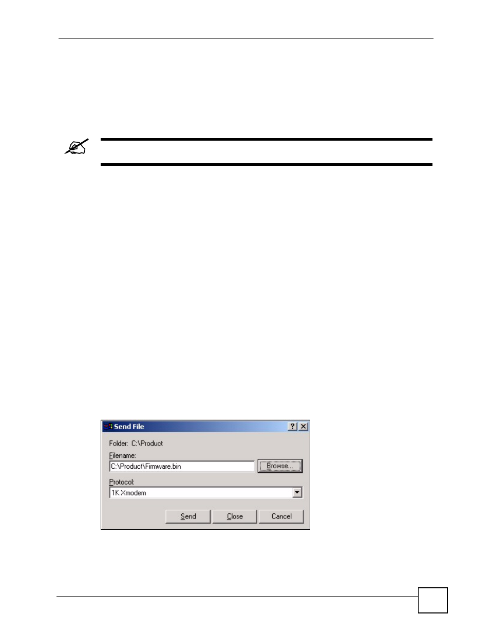 16 recovering the firmware, Figure 297 example xmodem upload | ZyXEL Communications IES-612-51A User Manual | Page 415 / 444