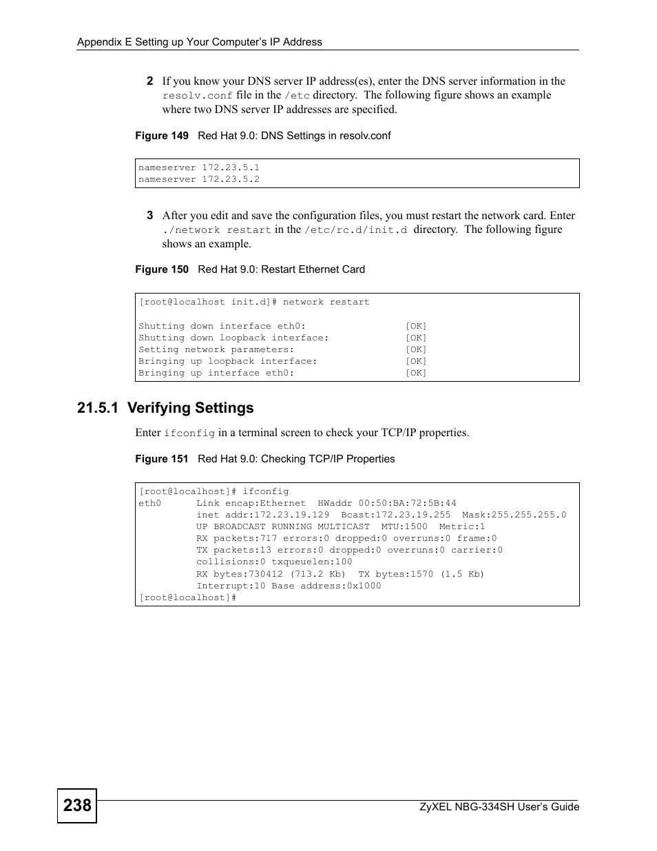 1 verifying settings | ZyXEL Communications NBG334SH User Manual | Page 238 / 290