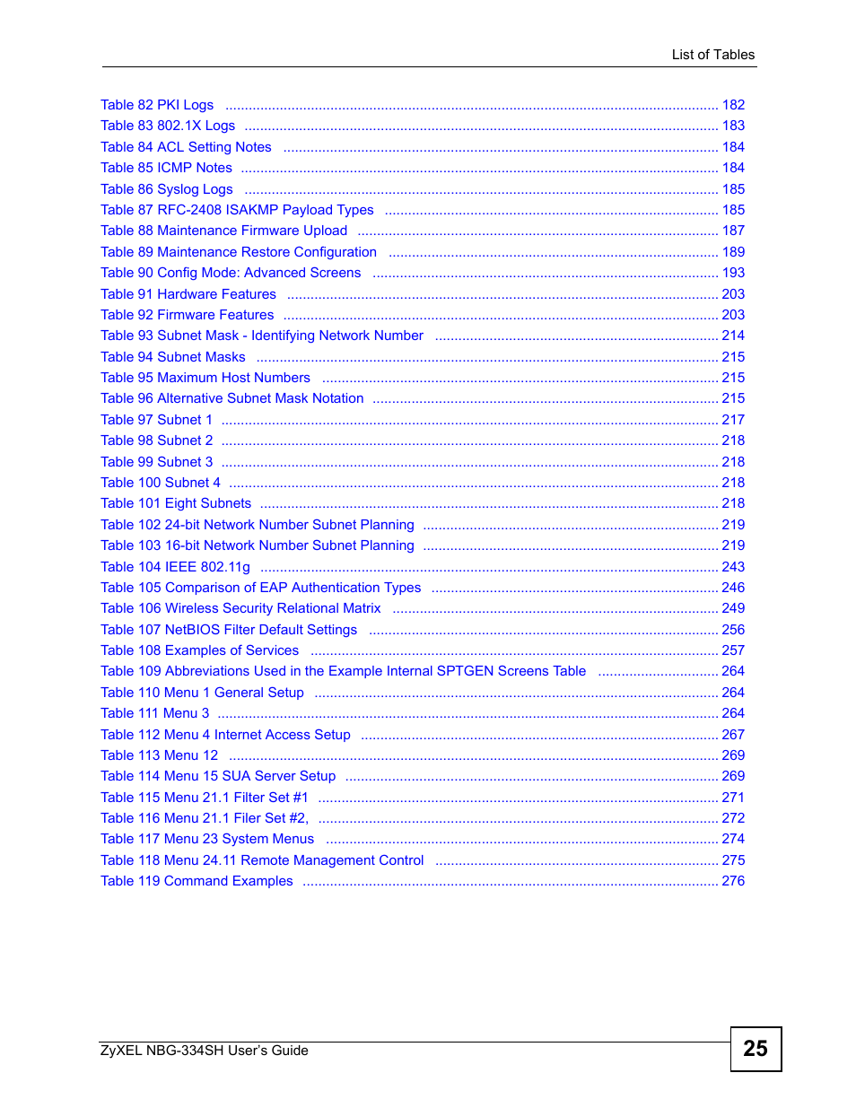 ZyXEL Communications NBG334SH User Manual | Page 25 / 290