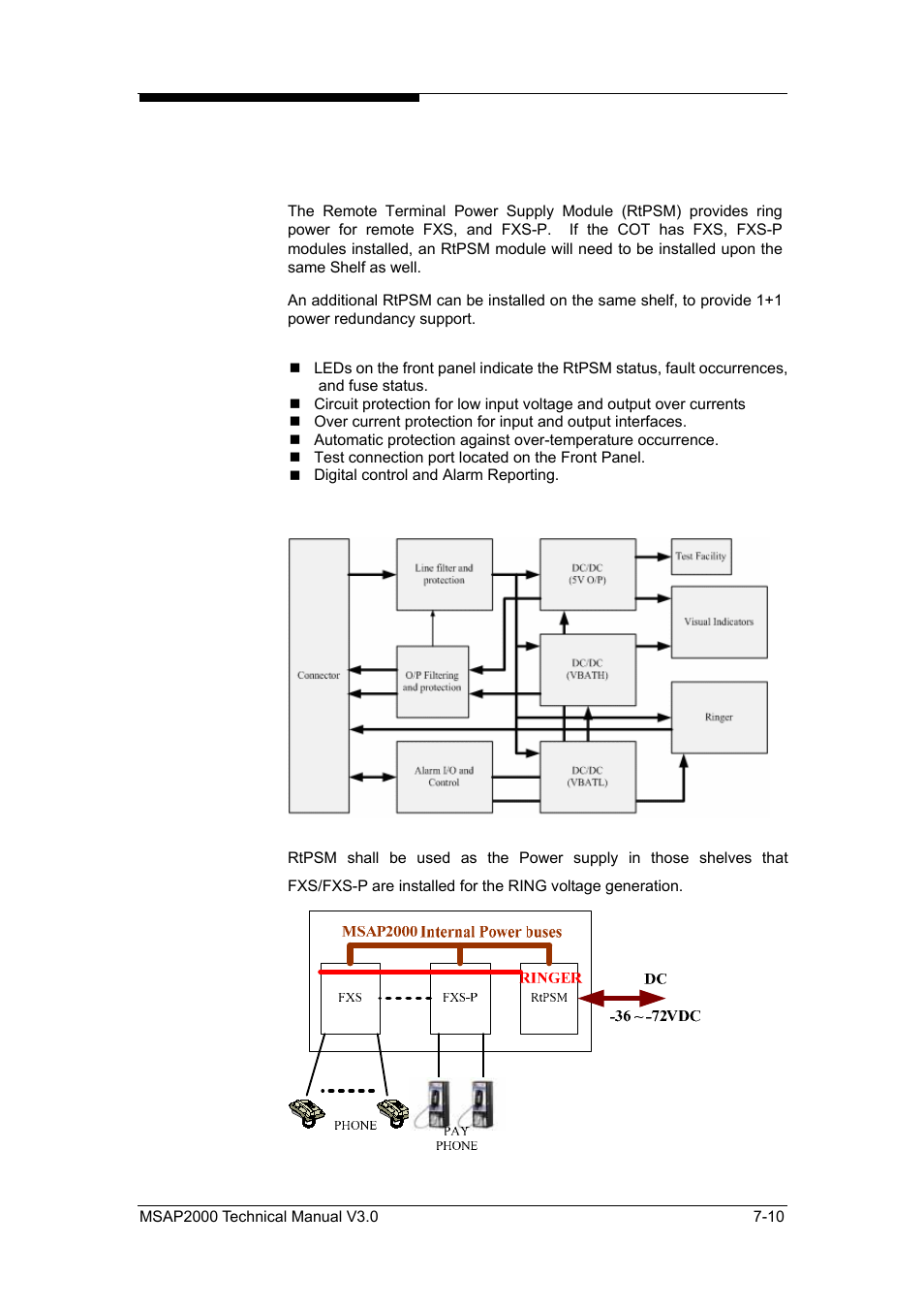Remote terminal power supply module (rtpsm) | ZyXEL Communications Multi-service Access Platform MSAP2000 User Manual | Page 117 / 243