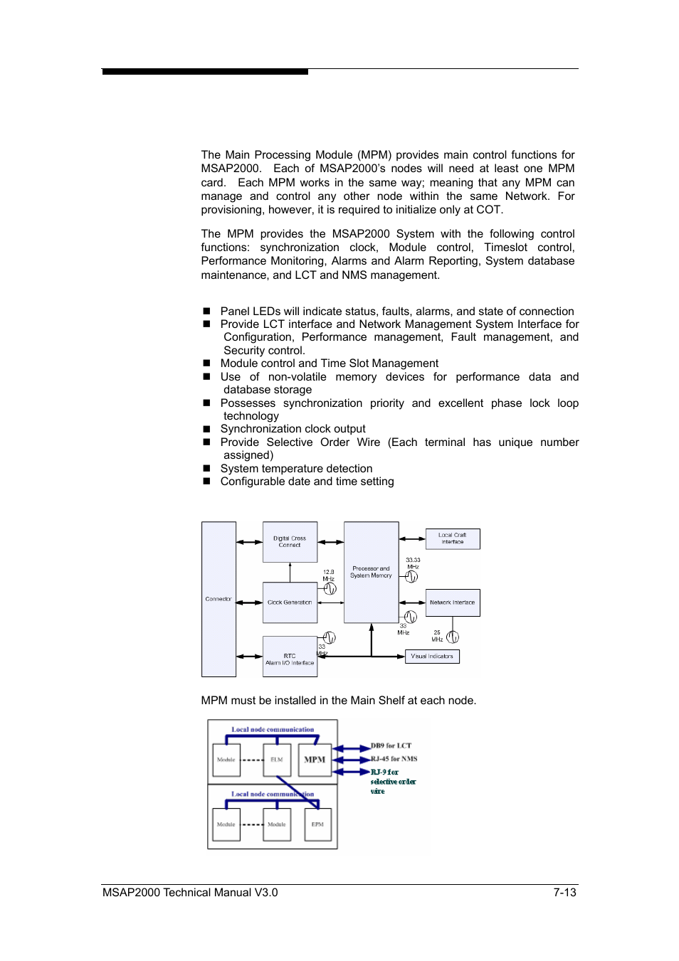 Main processing module (mpm) | ZyXEL Communications Multi-service Access Platform MSAP2000 User Manual | Page 120 / 243