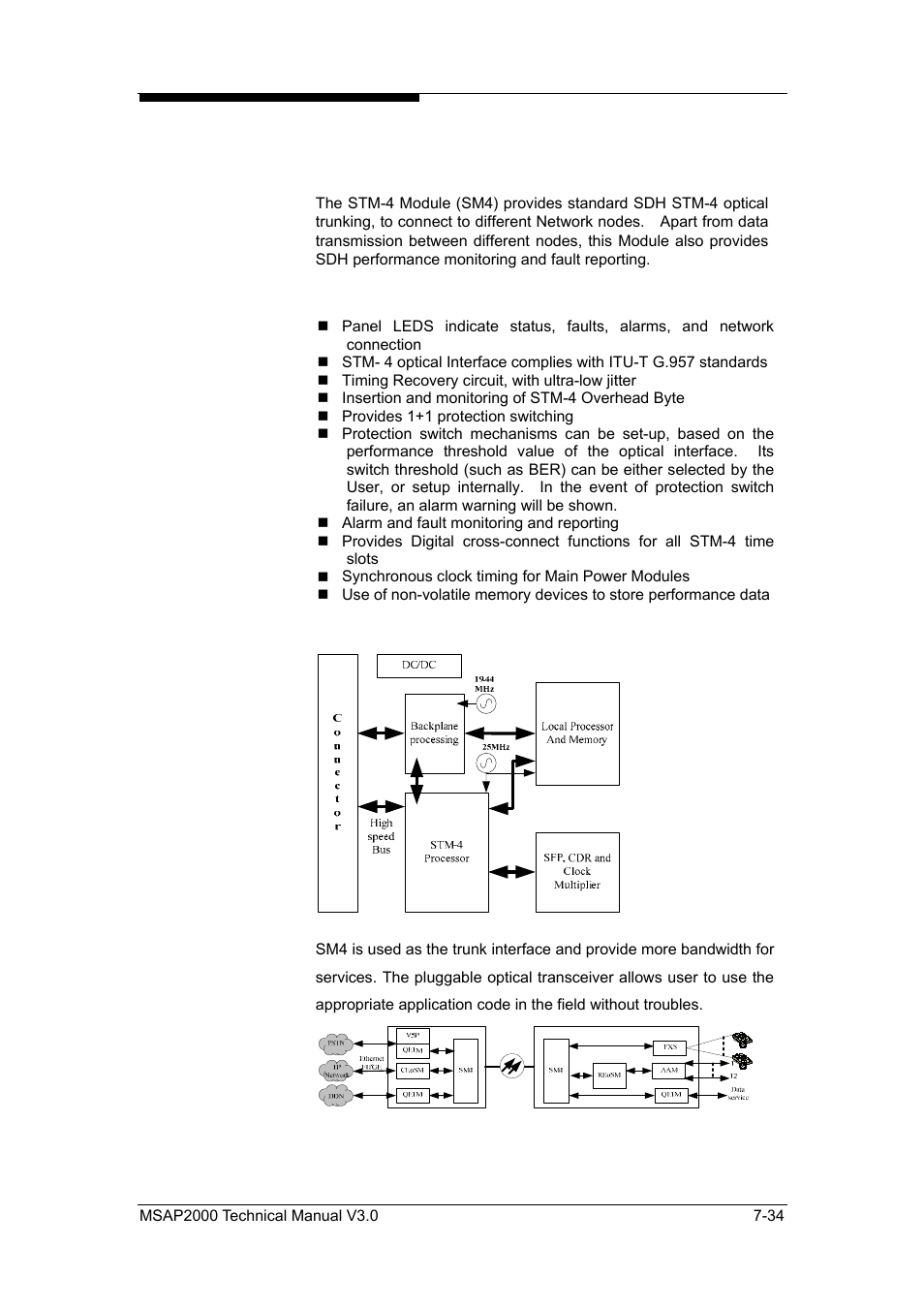 Stm-4 module (sm4) | ZyXEL Communications Multi-service Access Platform MSAP2000 User Manual | Page 141 / 243