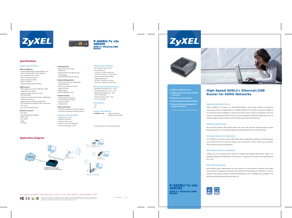 Zyair, P-660ru-tx v3s series | ZyXEL Communications P-660RU-Tx v3s SERIES User Manual | Page 2 / 2