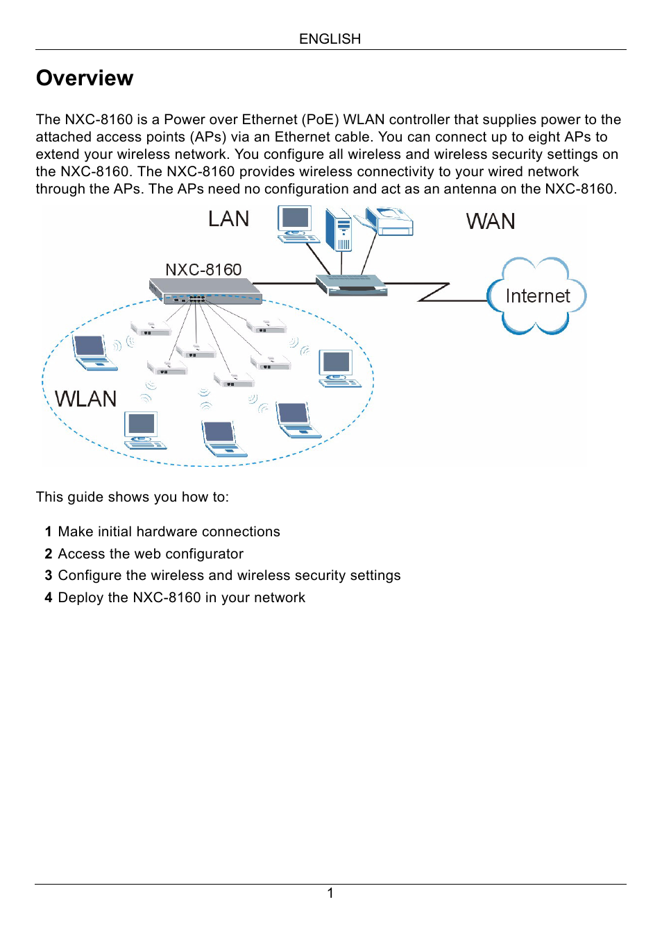 English, Overview | ZyXEL Communications Network Device NXC-8160s User Manual | Page 2 / 67