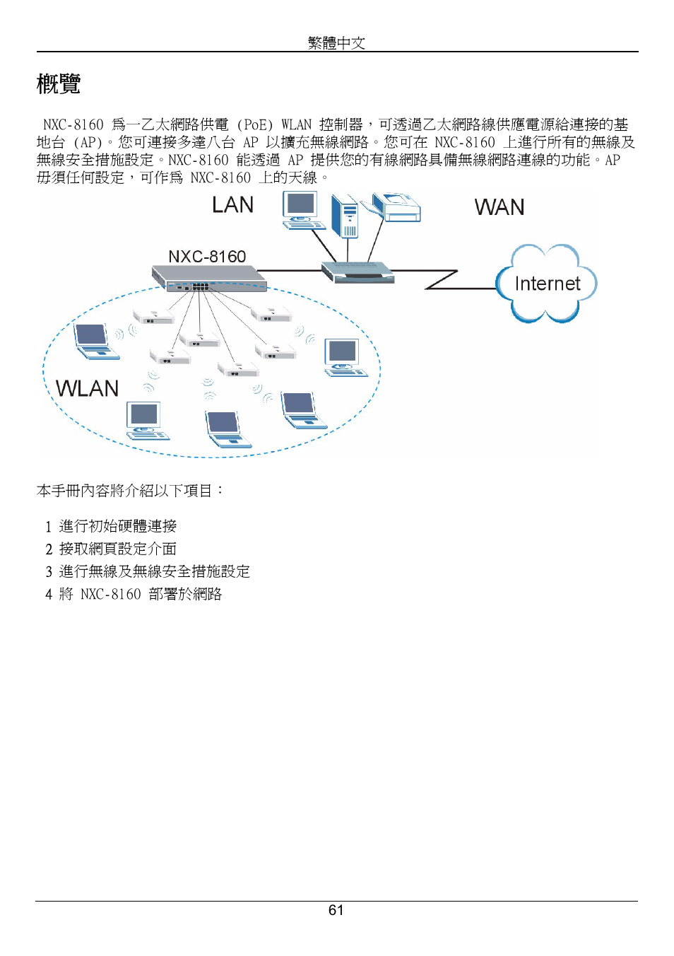 繁體中文 | ZyXEL Communications Network Device NXC-8160s User Manual | Page 62 / 67