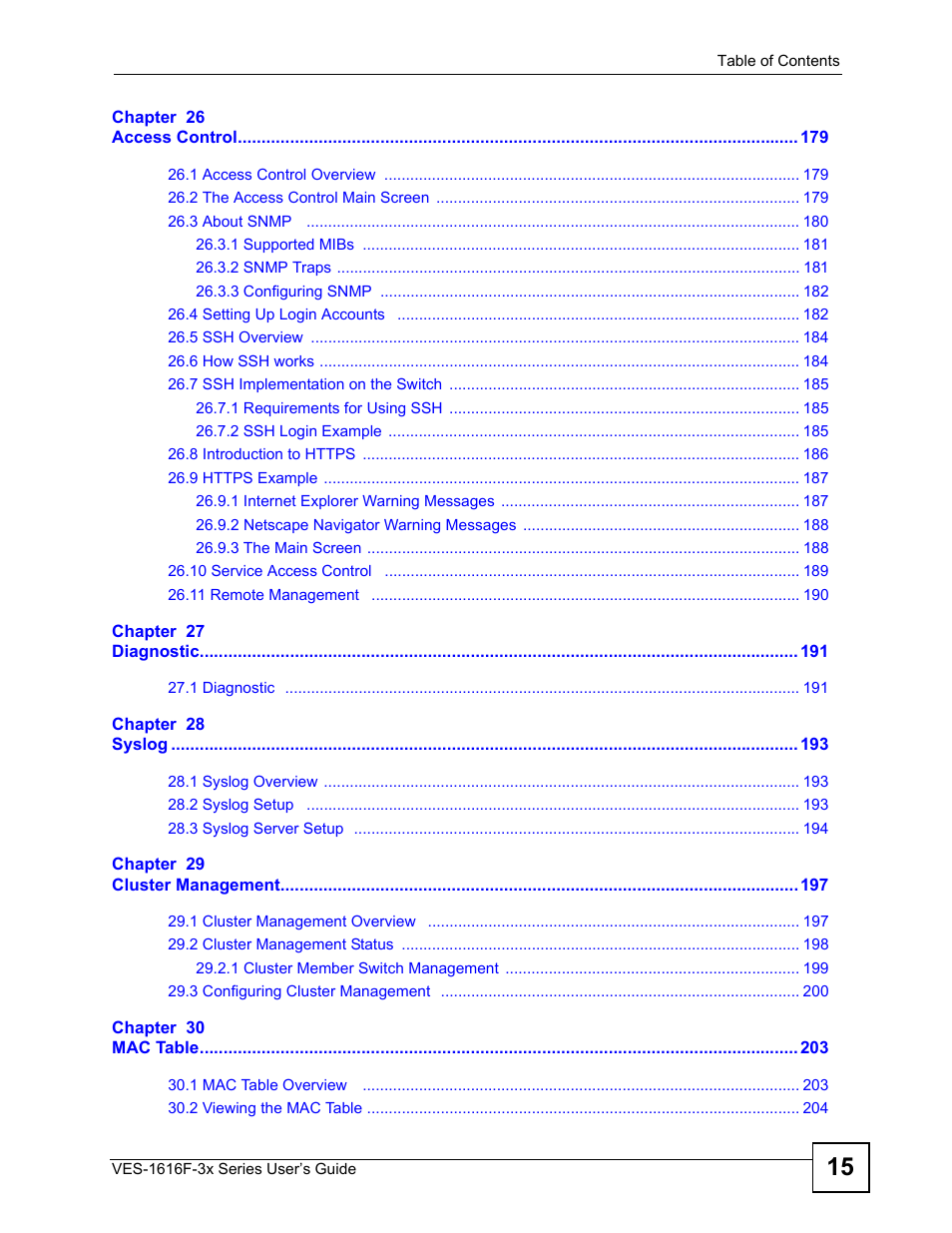 ZyXEL Communications VDSL SWITCH VES-1616F-3X User Manual | Page 15 / 310