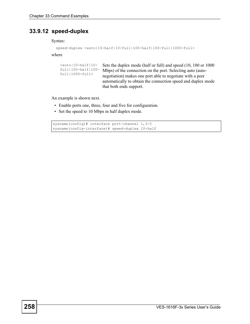 12 speed-duplex | ZyXEL Communications VDSL SWITCH VES-1616F-3X User Manual | Page 258 / 310