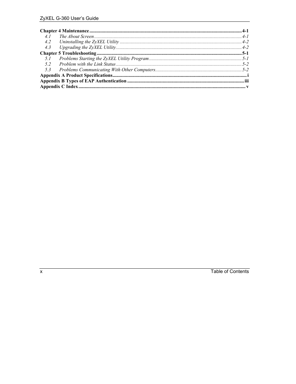 ZyXEL Communications G-360 User Manual | Page 10 / 65