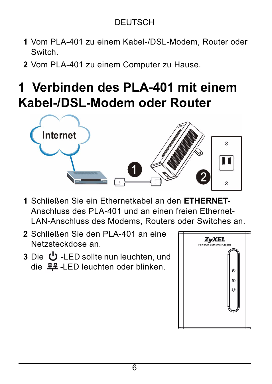 ZyXEL Communications PLA-401 User Manual | Page 7 / 37