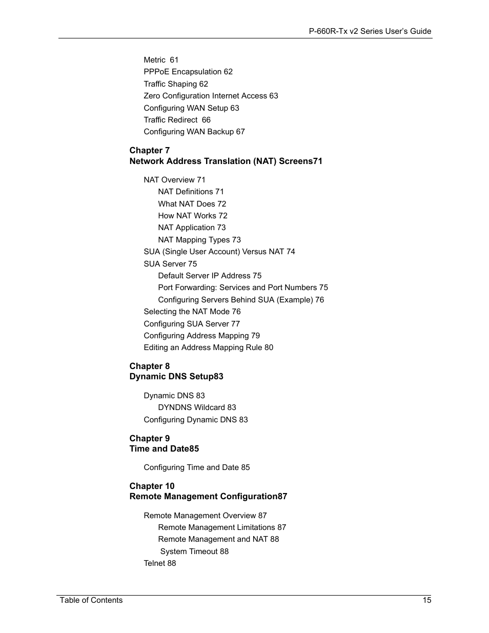 ZyXEL Communications P-660R-Tx v2 Series User Manual | Page 14 / 175