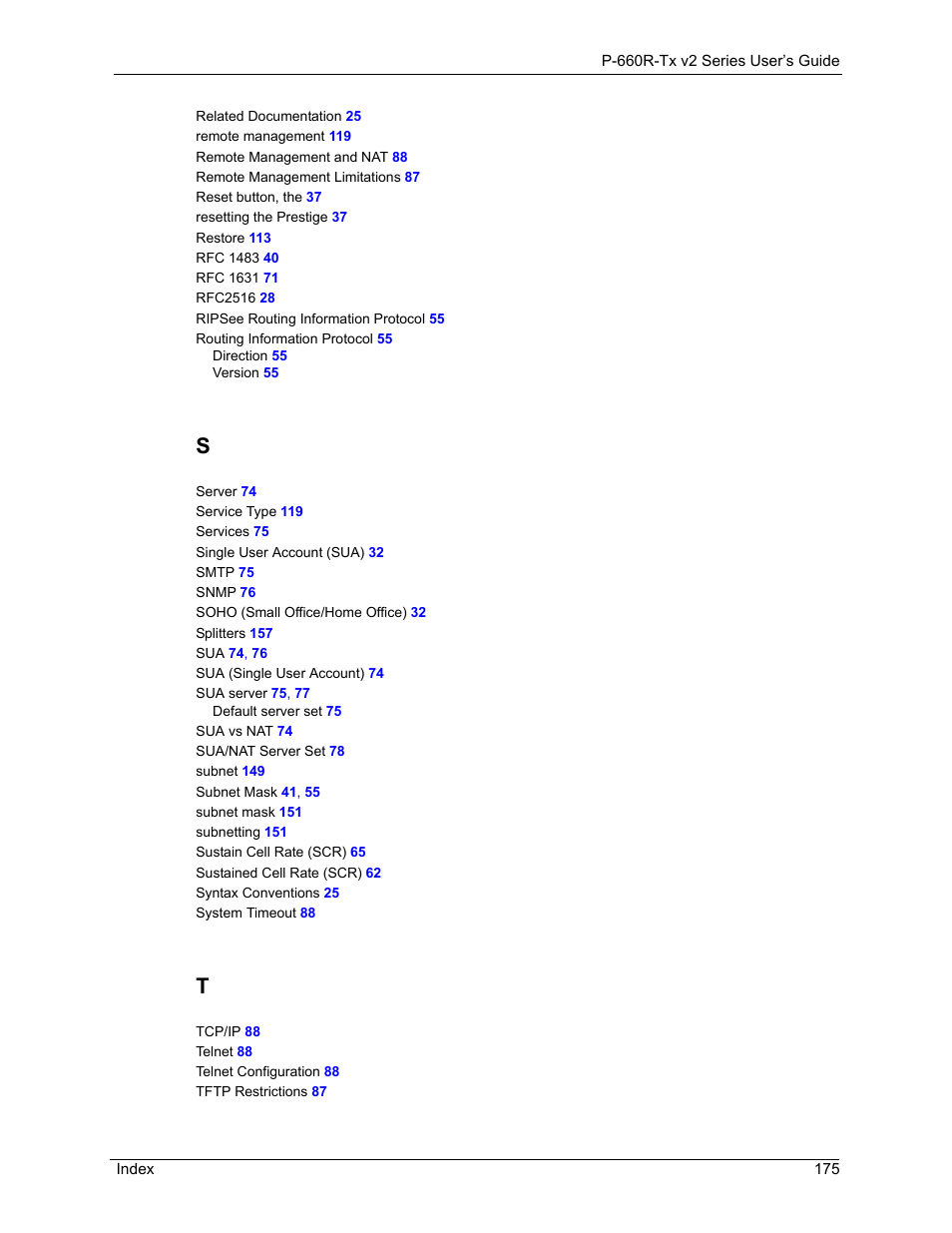 ZyXEL Communications P-660R-Tx v2 Series User Manual | Page 174 / 175