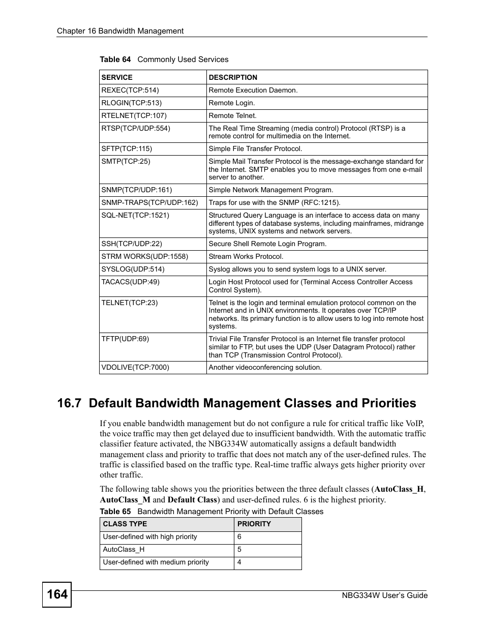 ZyXEL Communications NBG334W User Manual | Page 164 / 296