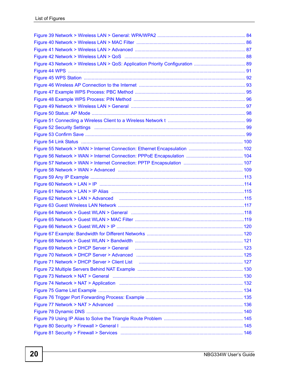 ZyXEL Communications NBG334W User Manual | Page 20 / 296