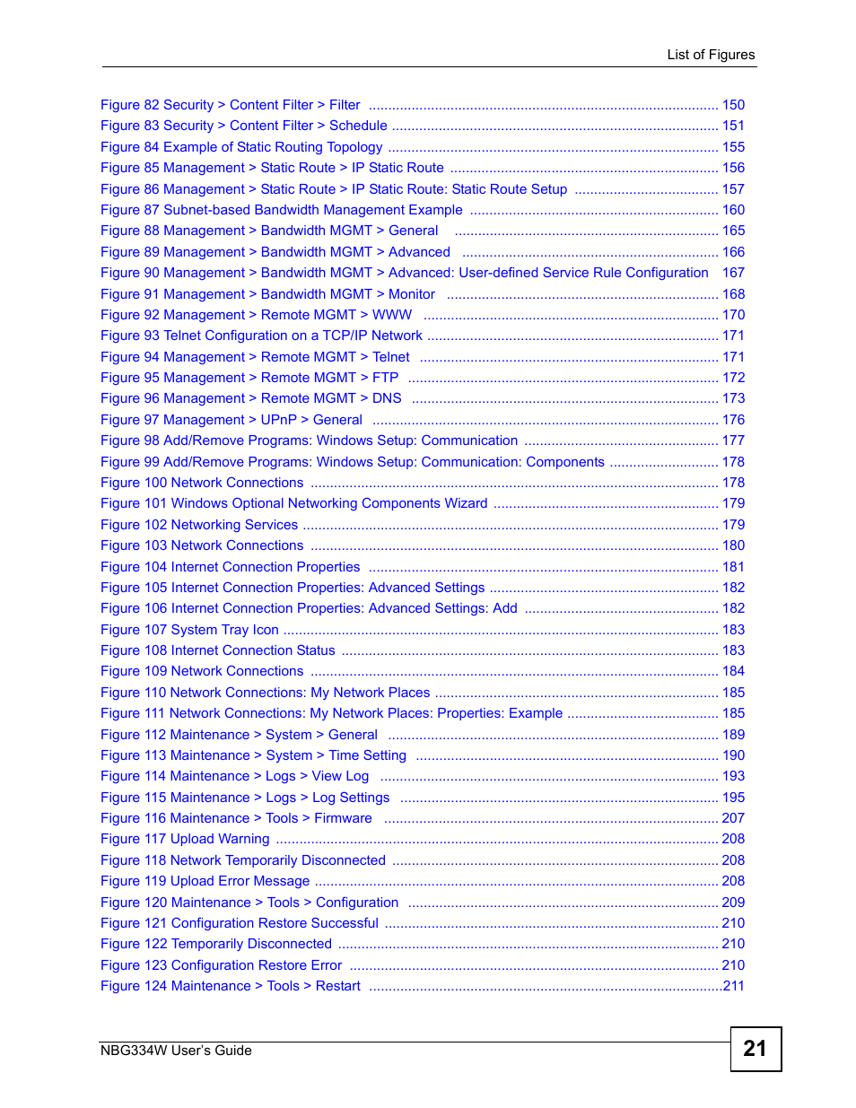 ZyXEL Communications NBG334W User Manual | Page 21 / 296