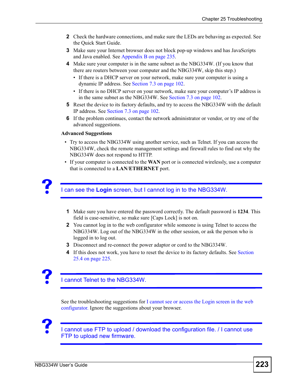 ZyXEL Communications NBG334W User Manual | Page 223 / 296