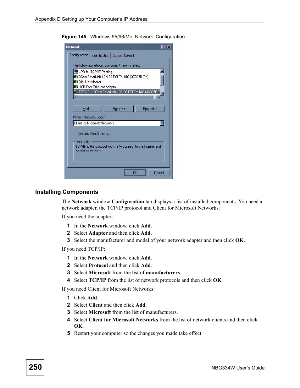 ZyXEL Communications NBG334W User Manual | Page 250 / 296