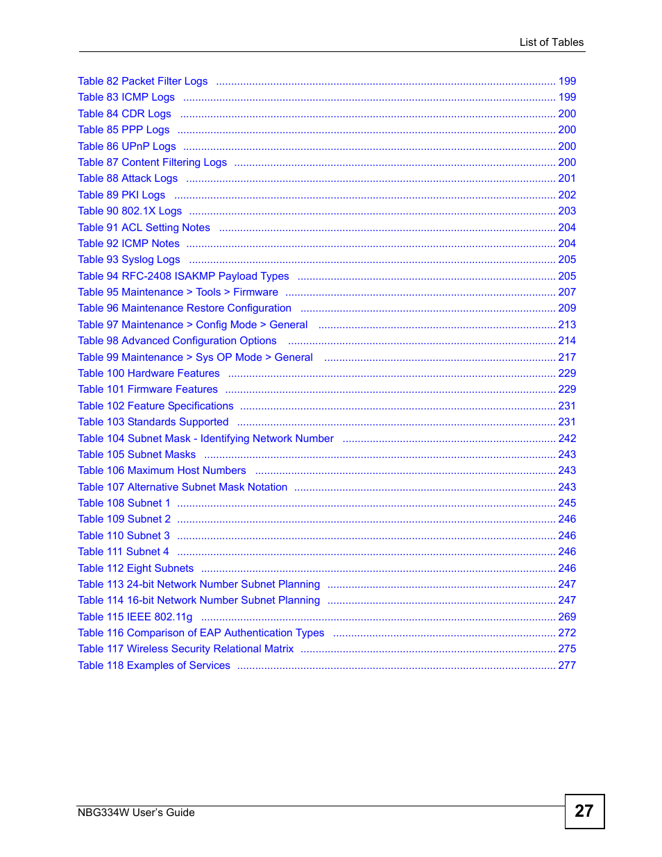 ZyXEL Communications NBG334W User Manual | Page 27 / 296