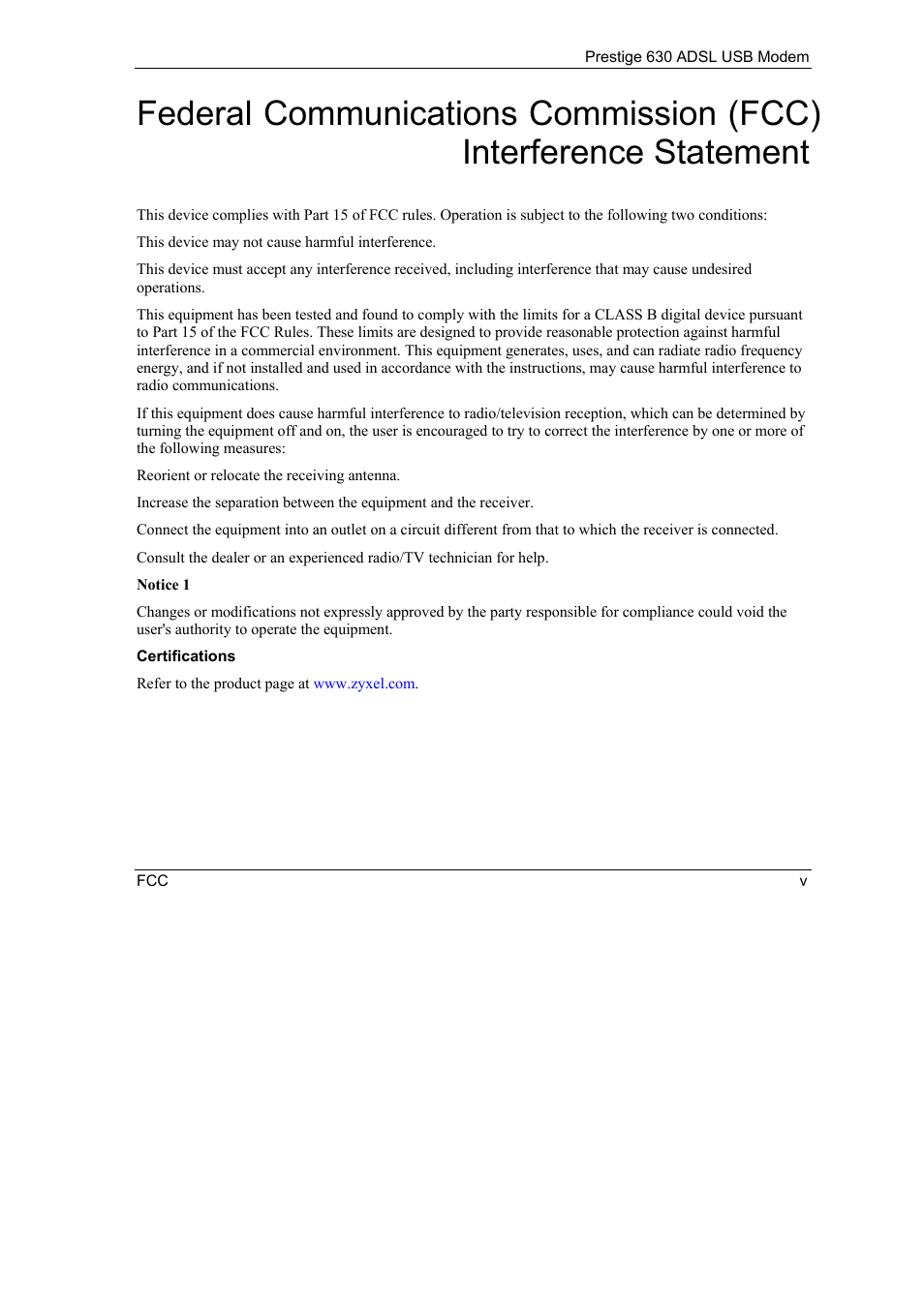 ZyXEL Communications 630 User Manual | Page 5 / 38